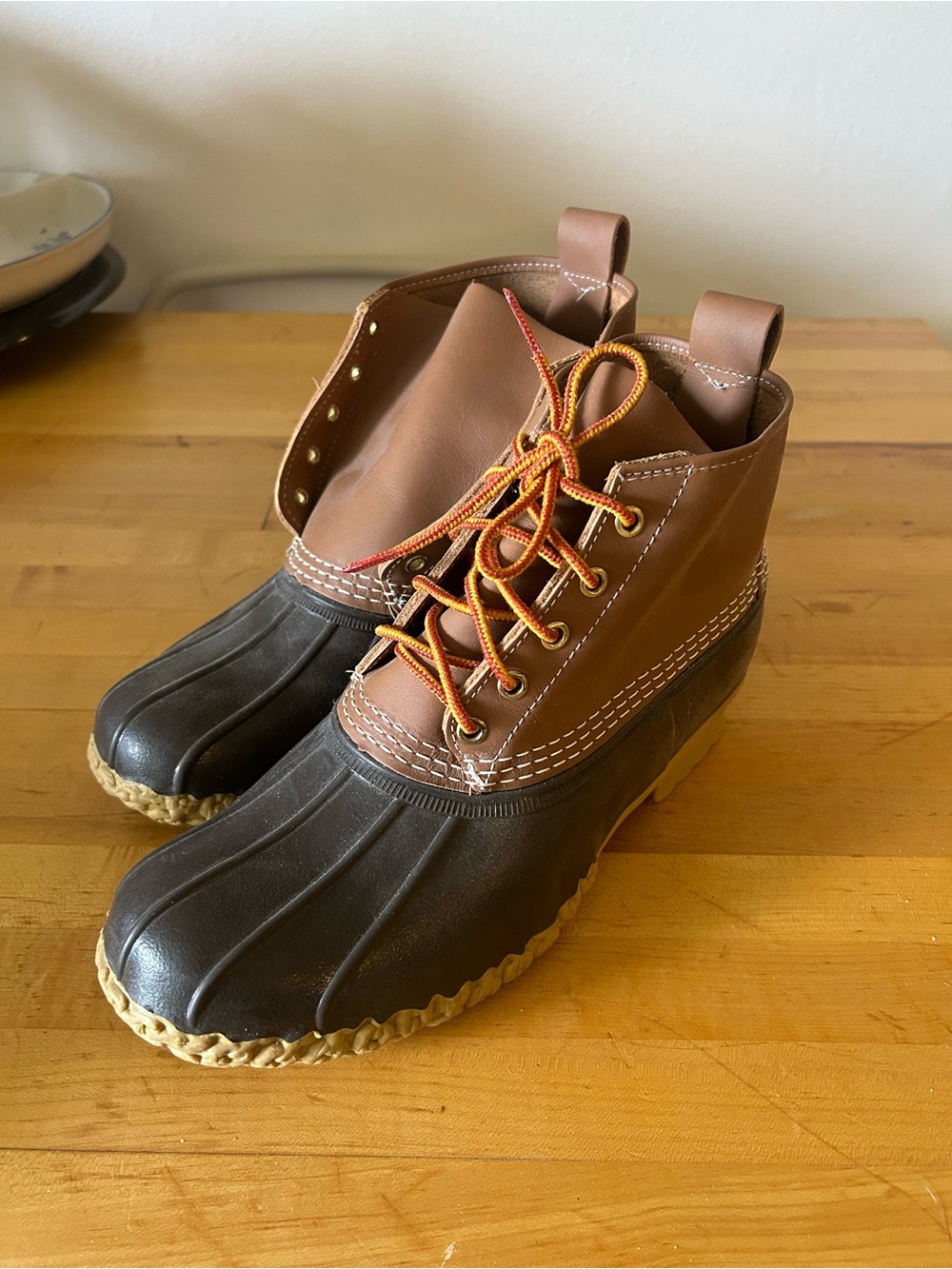 L.L. Bean Two-Tone Brown and Black Duck Boots